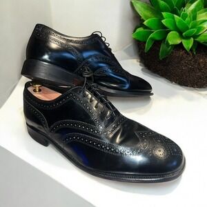 FLORSHEIM 10.5 EEE 17066-01 Wingtip Black Leather‎ Lace Up Dress Tux Shoe